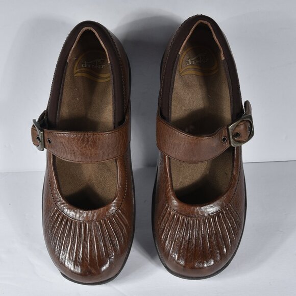 Dansko Kitty Brown Mary Jane Clogs size 38 excellent - Picture 5 of 5